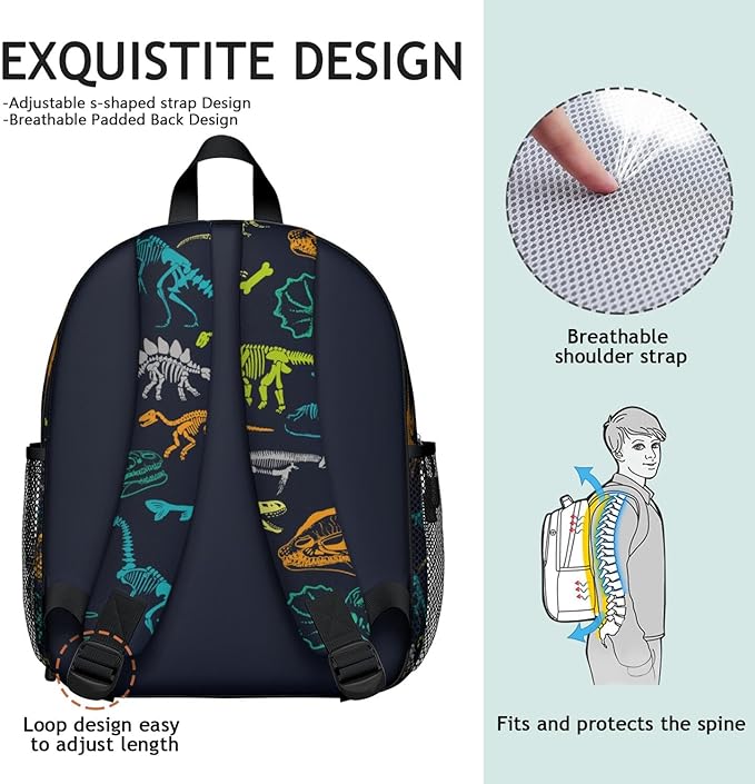 Toddler Backpack for Boys 3-8: Preschool Kindergarten Backpack - Cute Kids Backpacks for Boys-Dinosaur