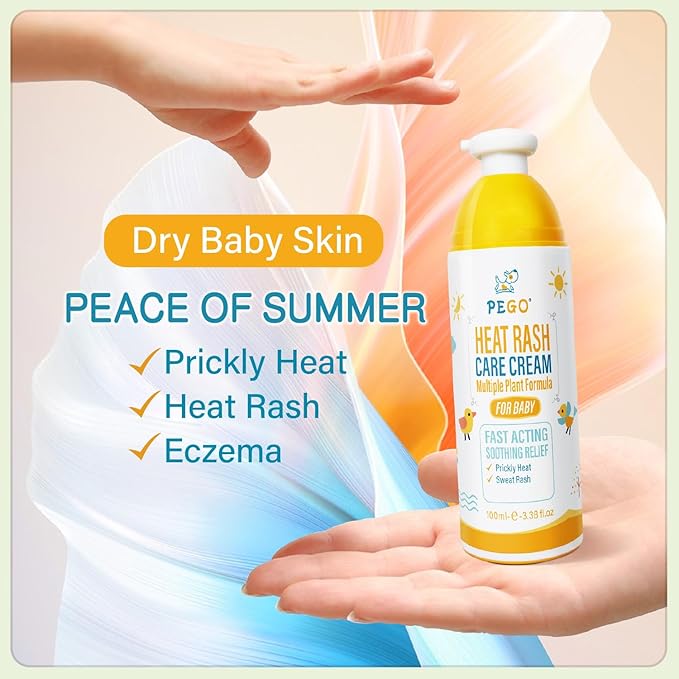 Heat Rash Care Cream for Babies | Prevents Prickly Heat, Sweat Rashes, Eczema & Skin Inflammation | Alleviating Discomfort for Babies Skin | 100ml/3.38oz (100ml/1pcs)