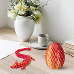 3D Printed Dragon Egg - Dragon Fidget, Crystal Dragon Articulated, Dragon Egg Decor 3D Printed Gift for Birthday for Home/Office Desktop Decor（Red）