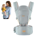 FRUITEAM 6-in-1 Baby Carrier with Waist Stool/Hip Seat for Breastfeeding, One Size Fits All - Adapt to Newborn, Infant & Toddler (Blue)