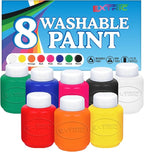 Kids Painting Set, Washable Paint for Kids 8 Colors, Non Toxic Tempera Paint 2 Ounce Each, Paints for Toddlers Art, Craft, School and Home Finger Paints Projects