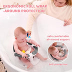 Baby Bath Seat for Babies 6 Months & Up Sitting Up,Infant Bath Seat with Temperature Alert+Open Backrest+on/Off Armrest,Toddler Bath seat Baby Bath Chair for Bathtub,Tub,Sink Pink