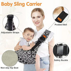 Baby Sling Carrier,Toddler Carrier,Upgraded 2025 Baby Sling with 4 Adjustable Straps(10-30lbs),Lightweight,Portable and One Size Fits All(Star)