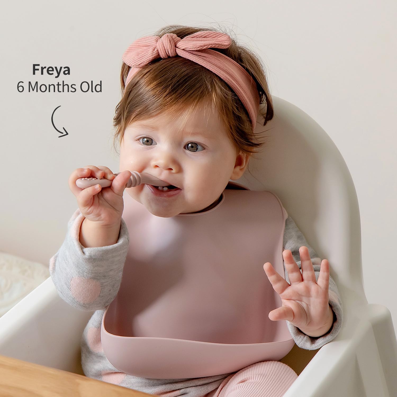 SAMiGO Silicone Baby Bowl and Spoon Set with Suction and Lid, First Stage Self Feeding Essentials, Food Bowl for 6+ Months