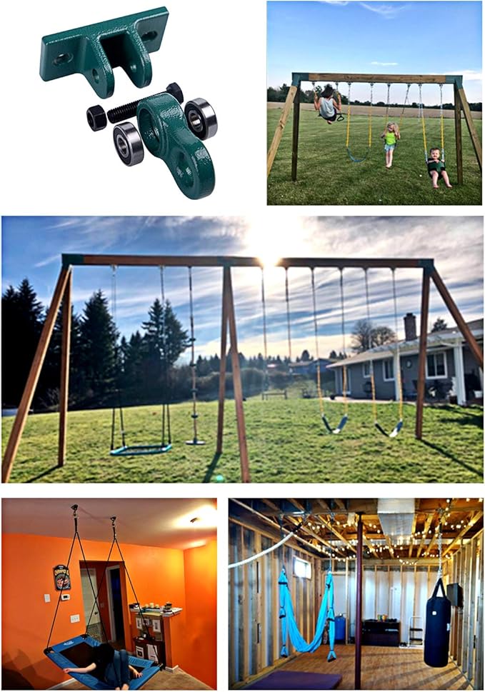 Heavy Duty Bronze Swing Hangers Screws Bolts Included Over 5000 lb Capacity Playground Porch Yoga Seat Trapeze Wooden Sets Indoor Outdoor (4 Pack)