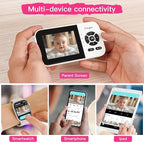 1080p Smart AI 2 Camera Video Baby Monitor,WiFi Switch,2.8" inch Display or WiFi Remote Access,Night Vision,1500ft Long Range,2-Way Talk,Sound Alert,Temperature Sensor,Lullabies Feeding Remind