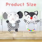Baby Rattles 0-6 Months Newborn Toys Infant Toys 0-6 Months Rattles for Babies 0-6 Months Baby Toys 0-6 Months, Black and White High Contrast Baby Toys for 0 3 6 9 12 Months (Baby Rattles)