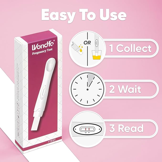 Wondfo Pregnancy Test - Detect HCG with 99% Accuracy - Easy to Use at Home HCG UrineTest with Fast and Reliable Results - [1 Count]