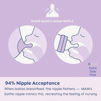 MAM Easy Start Anti-Colic Baby Bottles, Extra Slow Flow, Breastfeeding-Like Silicone Nipple Bottle, Reduces Colic, Gas, & Reflux, Easy-to-Clean, BPA-Free, Vented Baby Bottles for Newborns, 0-3 Months