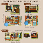 3 in 1 Coffee House Building Set with Light, 875 PCS City Cafe Shop Building Block Toy Architecture Construction Model for Adults Teens Kids Boys Girls Ages 8-12+