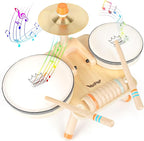 Toddler Drum Set - 5 in 1 Wooden Musical Toys for Toddlers 3+, Montessori Toys for Baby Boy Girls Easter Birthday Gifts for Kids Age 3 4 5 6