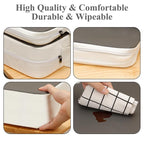 Toddler Booster Seat for Dining Table, Non-Slip Kitchen Chair Booster Cushion with Backrest and Adjustable Straps, Portable PU Waterproof Travel Baby Booster Increasing Cushion