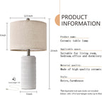 PoKat 23" Table Lamp, Farmhouse Bedside Lamps for Bedroom Set of 2, Ceramic End Table Lamps for Living Room, Traditional Nightstand Desk Lamps, Frosted White Lamps, Medium