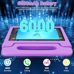 Tablet for Kids, 10.1 inch IPS HD Touchscreen Android 14 64 GB Storage, 8GB RAM, Octa Core Kids Tablet, Parental Controls, 12-hr Battery, WiFi, GPS - Purple