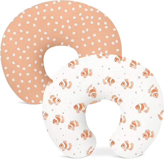 Nursing Pillow Covers 2 Pack, Breastfeeding Pillow Slipcovers Soft and Stretchy, Nursing Covers for Baby Girls Boys Newborn