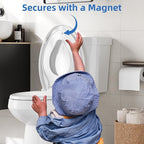 Toilet Seat with Toddler Seat Elongated, PP Material Family Toilet Seat Cover, Soft Close Adult & Toddler Seats, Easy to Clean, Safe Potty Training Solution for Kids, Bathroom Upgrade for Home