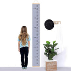 Kids Growth Chart, Wood Frame Fabric Canvas Height Measurement Ruler from Baby to Adult for Child's Room Decoration 7.9 x 79in (7.9 x 79in, Gray)