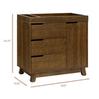 Babyletto Hudson Changing Table Dresser Combo w/Removable Tray - GREENGUARD Gold Certified 3-Drawer Baby Dresser with Table Top & Side Cabinet - Diaper Changing Station for Nursery, Easy to Assemble