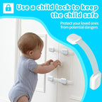 Child Safety Cabinet Locks(10 Pack)-Adjustable Baby Proofing Latches with Strong 3M Adhesive，No Drilling Child Proof Straps Locks for Drawers,Ovens,Doors,Toilet Seats，Fridge,- Easy Installation,