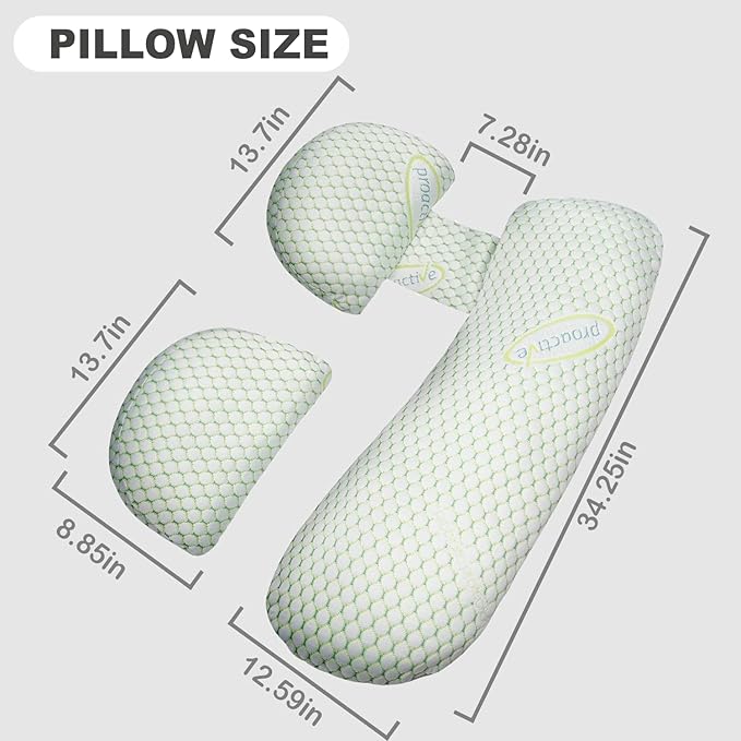 Pregnancy Pillow for Women - Full Body Maternity Pillow for Back & Hip Support, Removable Soft Cover for Side Sleeper Comfort