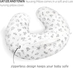 LAT Nursing Pillow for Breastfeeding,100% Cotton Removable Cover,Ergonomic Breast Feeding Pillows for Mom and Baby,Machine Washable(Plant)