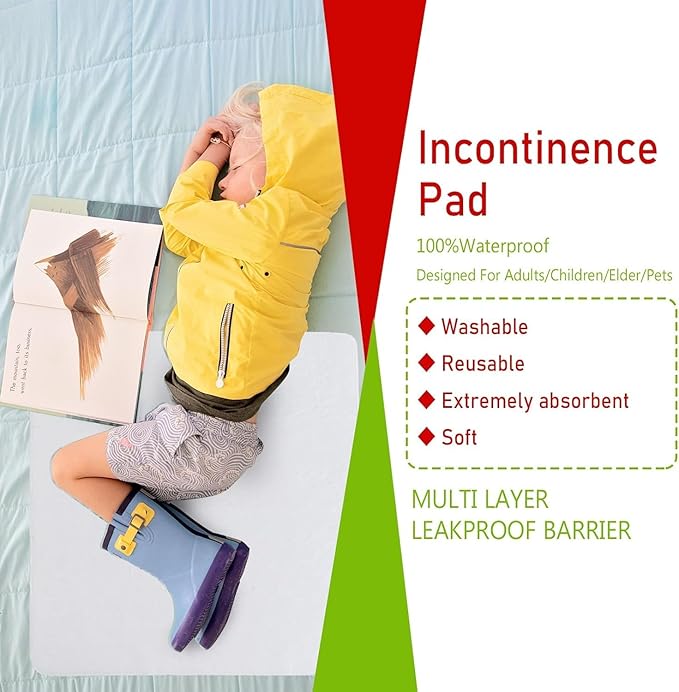 Bamuho Bed Pads for Incontinence Washable Extra Large 44" x 52", Waterproof Adult Large Bed Pads with 4 Layers of Protection, Fits Full to King Size Beds