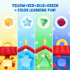 JoyCat Infant Toys 6-12 Months, Soft Sensory Toy with 4 Fabric Shapes, Baby Learning Shape Sorter for 3 4 5 6 7 8 9 10 11 12-18 Months, Baby Shower Birthday Gift Boy Girl