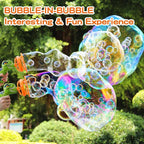 Dinosaur Bubble Blower Bubble Machine Gun for Kids and Toddlers Fun Big Bubble Wand Outdoor Toys for 3 4 5 6 7 8 Years Old Boys and Girls(Green)