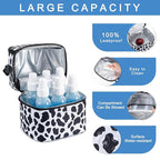 Breastmilk Cooler Bag with Ice Pack Fits 6 Baby Bottles up to 9 Ounce, Breast Milk Pump Cooler Bag with Shoulder Strap for Nursing Mom Daycare, Work, Travel