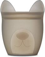 Zip Top Reusable 100% Silicone Baby + Kid Snack Containers- The only containers that stand up, stay open and zip shut! No Lids! Made in the USA - Gray Dog