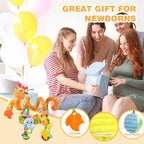 Jollybaby Crib Stroller Car Seat Toys for Baby 0-3-6-9-12 Months, Tummy Time Hanging Sensory Toys for Newborn with Music Box and Teether, Spiral Carseat Toy for Infant Boys Girls Gifts (Giraffe)
