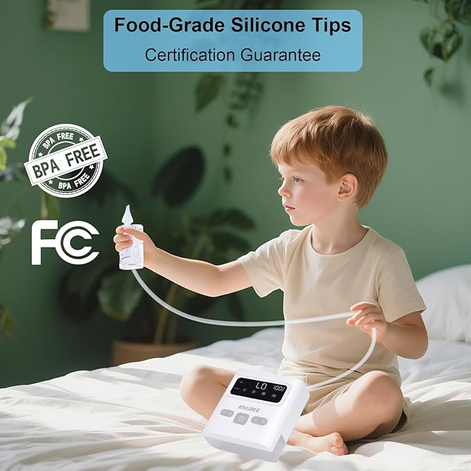 Nasal Aspirator for Baby, 9-Levels Suction Rechargeable Baby Nose Sucker with Waterproof Pump, Snot Sucker for Baby with Storage Compartment, 70KPA Baby Nasal Aspirator with Music& Tip-Light