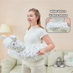 Nursing Pillow for Breastfeeding, Breast Feeding Pillow for Mom Support, Adjustable Waist Strap and Removable Cotton Cover, Leaves