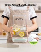Ankou Airtight Food Storage Container with Pop Lid & 130ml Scoop, 4L/4.2qt *2 BPA-Free Cereal, Rice, Flour, Pasta & Snack Container, Stackable & Durable,Kitchen Pantry Organizer