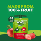 GoGo squeeZ Applesauce and Fruit Puree, Apple Strawberry, 3.2 oz (Pack of 48), Unsweetened Fruit Snacks for Kids, Gluten Free, Nut Free, Recloseable Cap, BPA Free Pouches (Packaging May Vary)
