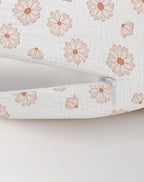 Nursing Pillow Covers, Muslin Nursing Cover for Breastfeeding Pillows, Comfortable for Baby Girls and Boys (Flower-A)
