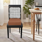 Booster Seat for Kitchen Chair with Comfy Backrest and Adjustable Safety Buckles,Non-Slip Kid Toddler Booster Seat for Dining Table,Portable PU Travel Baby Booster Increasing Cushion Chair