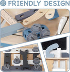 Wooden Tool Bench Toys for Kids Toddlers,Construction Workshop Tool Bench Toys, 51 Pieces Tool Playset with Play Tools Set for Girls & Boys Toddlers 3+