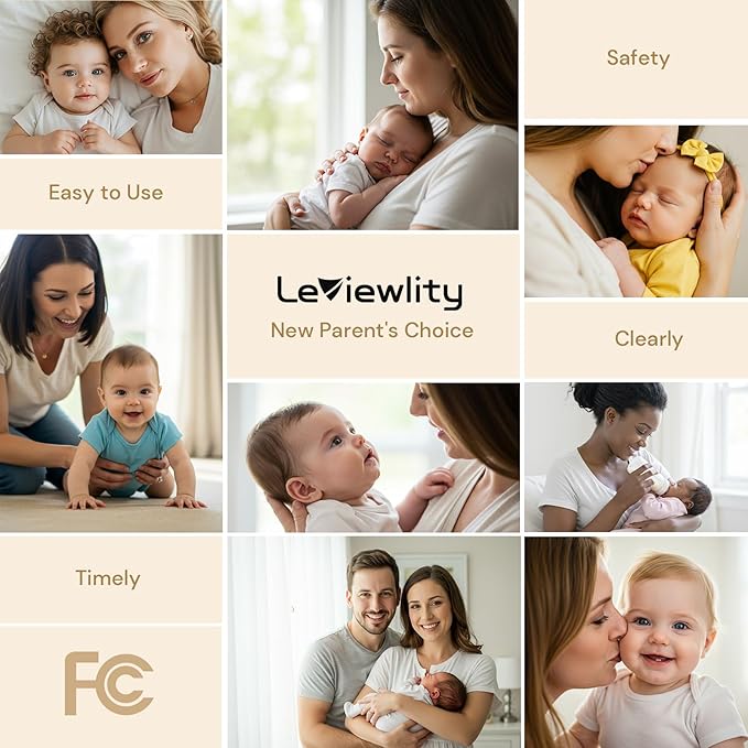 Leivewlity Baby Monitor No WiFi with Camera and Audio, 5" 1080P HD Screen with 1100ft Range, 5000mAh Battery, 8X Zoom, Infrared Night Vision, VOX, 2-Way Talk, Photo & Video Record for Crib, Nursery