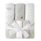 Viviland Baby Towels and Baby Wash Cloths Set Hooded Baby Towels Baby Wipes Absorbent Bath Face Towels Burp Cloths or Face Towels for Girl Boy 6-Pack Size 28 x 28 Inch(Grey Koala)