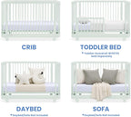 Delta Children Nest 4-in-1 Convertible Crib, Light Sage