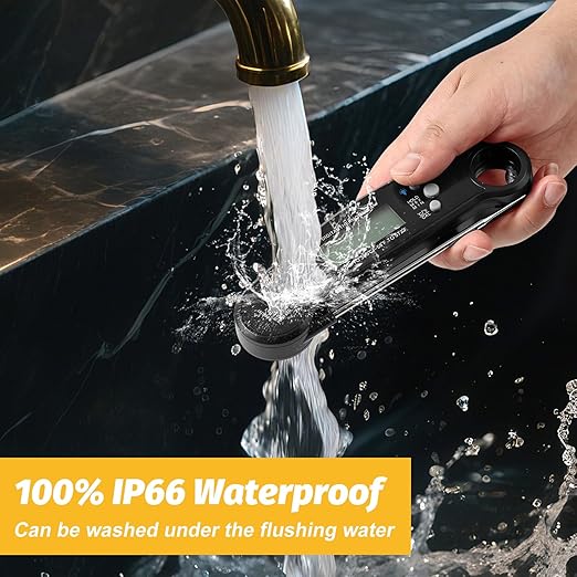 Meat Thermometer Digital, Waterproof Instant Read Cooking Thermometer with LCD Backlight, Magnetic Back & Bottle Opener for Kitchen, Baking, Sous Vide, Outdoor Grilling,Candy Making