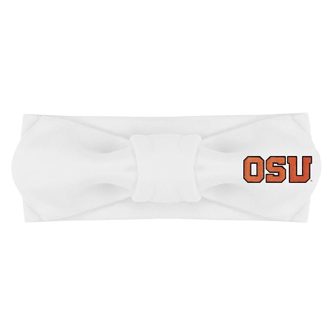 Creative Knitwear Oregon State Beavers Infant Girls White Solid Hair Knot Headband Embroidered Logo - Size Newborn - 4T