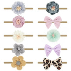 Baby Girl Headbands with Bows Soft Nylon Newborn Toddler Hairbands Handmade Baby Hair Accessories for Infant Girls Kids