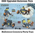 Magnetic Blocks Halloween Toys for Kids Skeleton Toy Spooky Town Building Magnetic Tiles Halloween Party Favors Gift for Boys Girls & Adults