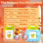 Talking Flash Cards for Kids - Spanish Bilingual English Flashcard for Toddlers 3-12, Test Mode, 510 Sight Words, Audible Pocket Speech, Sensory Toys for Autism, Boys Girls Gifts (Spanish)