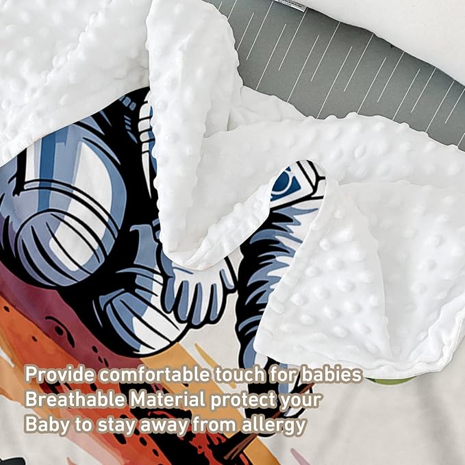 Personalized Baby Crib Bedding Set - Astronaut Planting Theme Nursery Bedding Sets 3 Piece with Custom Name Blanket, Fitted Crib Sheet & Changing Pad Cover – Ideal Newborn Gift for Boys