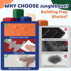 Foam Building Toys for Toddlers: 6Pcs Waterproof PU Leather Soft Foam Blocks - Colorful Large Stacking Blocks - Early Learning Construction Play Set for Kids Indoor Birthday Gift Preschool (Rainbow)