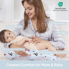 Little Grape Land Nursing Pillow for Breastfeeding, Breathable Breast Feeding Pillow and Positioner with Removable Cover for More Support, Tummy Time and Bottle Feeding Support Pillow, Blue Ranch