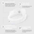 Premium Portable Baby Lounger Nest – Foldable Travel Bassinet for Newborn & Infant with Mesh Canopy, 2 Toys, Waterproof Mattress & Removable Cover – White